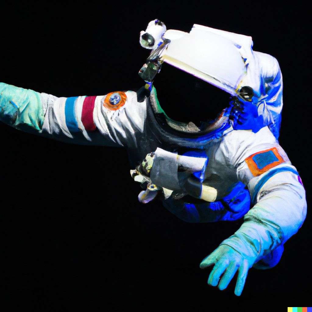 an astronaut, photograph, very fast shutter speed, 0.001s